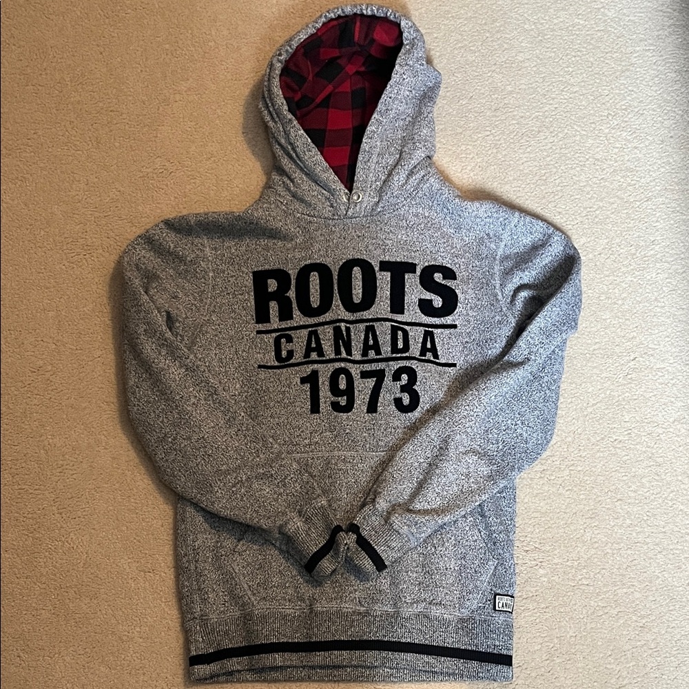 Roots Heather Gray Hoodie with Black Accents